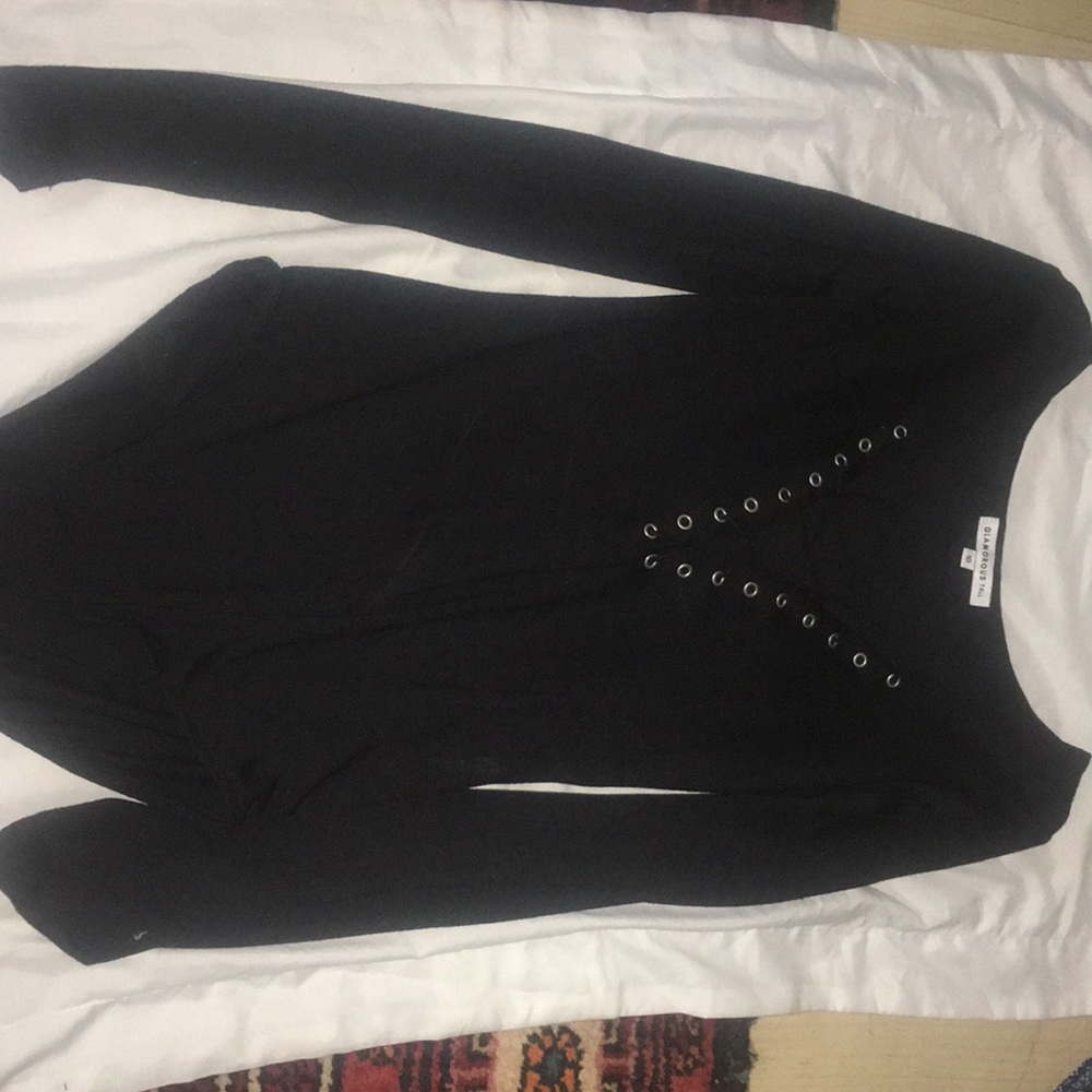 Black lace up body suit